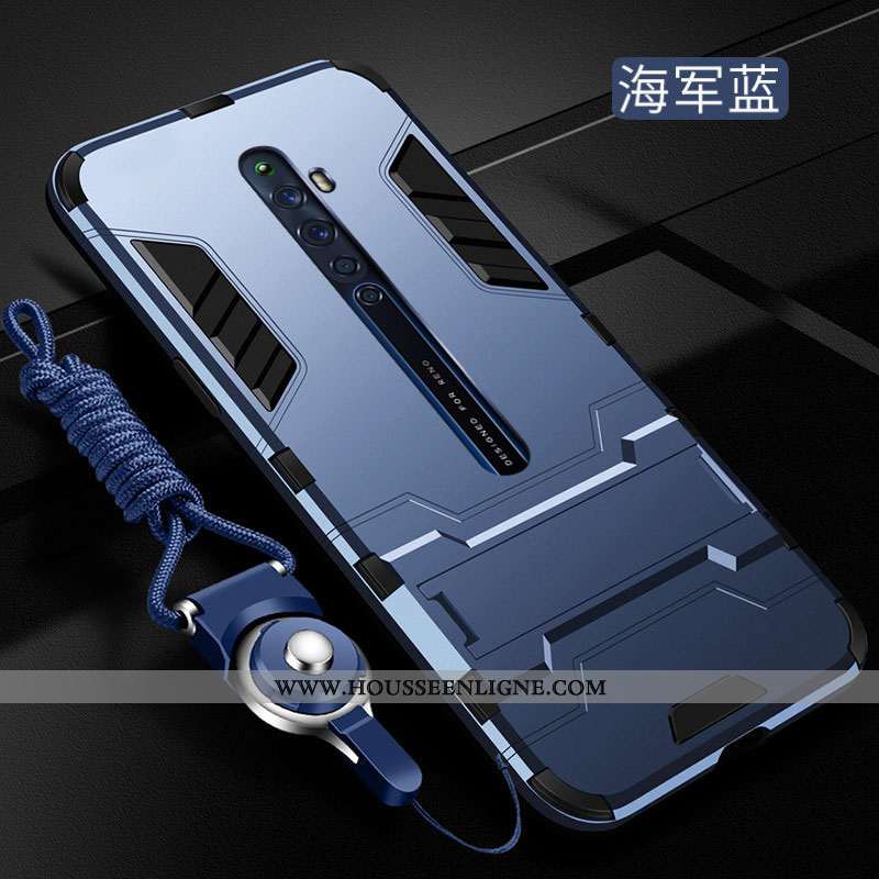 Étui Oppo Reno2 Z Tendance Fluide Doux Délavé En Daim Silicone Protection Coque Tout Compris Bleu