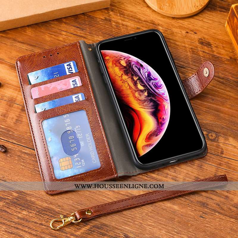 Étui Oppo Rx17 Neo Créatif Cuir Support Marron Carte Coque