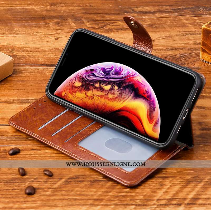 Étui Oppo Rx17 Neo Créatif Cuir Support Marron Carte Coque