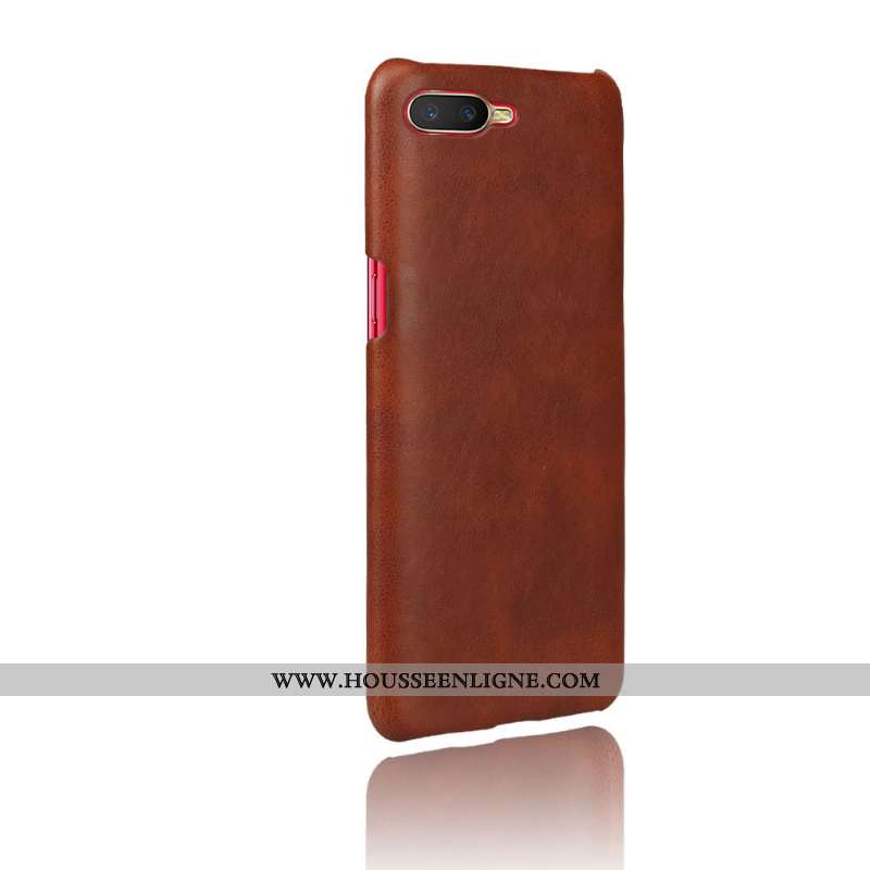 Étui Oppo Rx17 Neo Cuir Protection Coque Marron Qualité Téléphone Portable