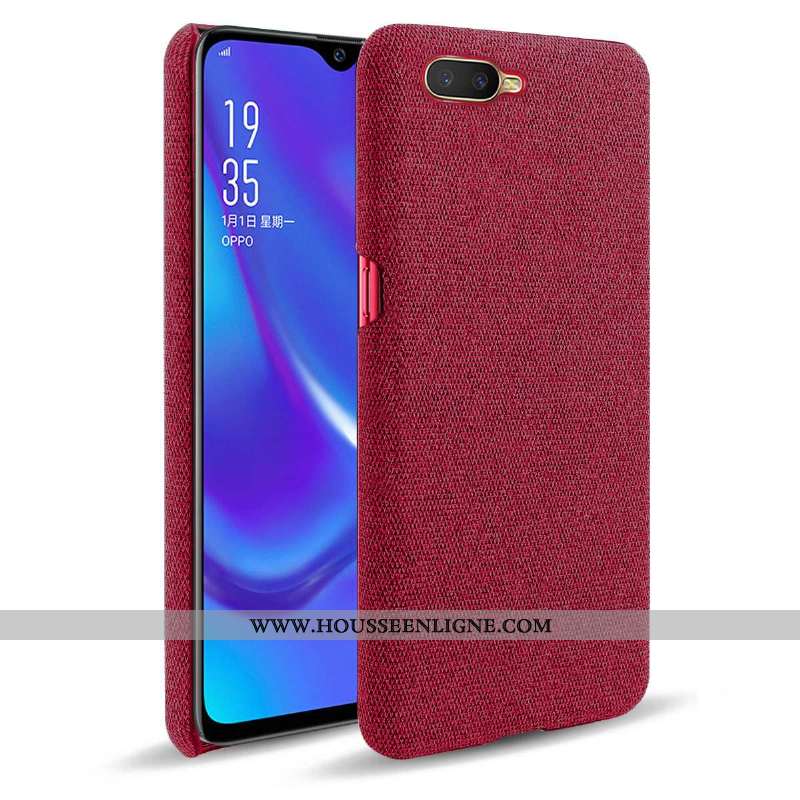 Étui Oppo Rx17 Neo Protection Vin Rouge Tissu Coque Téléphone Portable Difficile Bordeaux