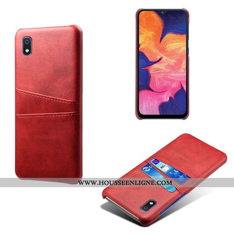 Étui Samsung Galaxy A10 Cuir Modèle Fleurie Coque Bovins Étoile Incassable Rouge