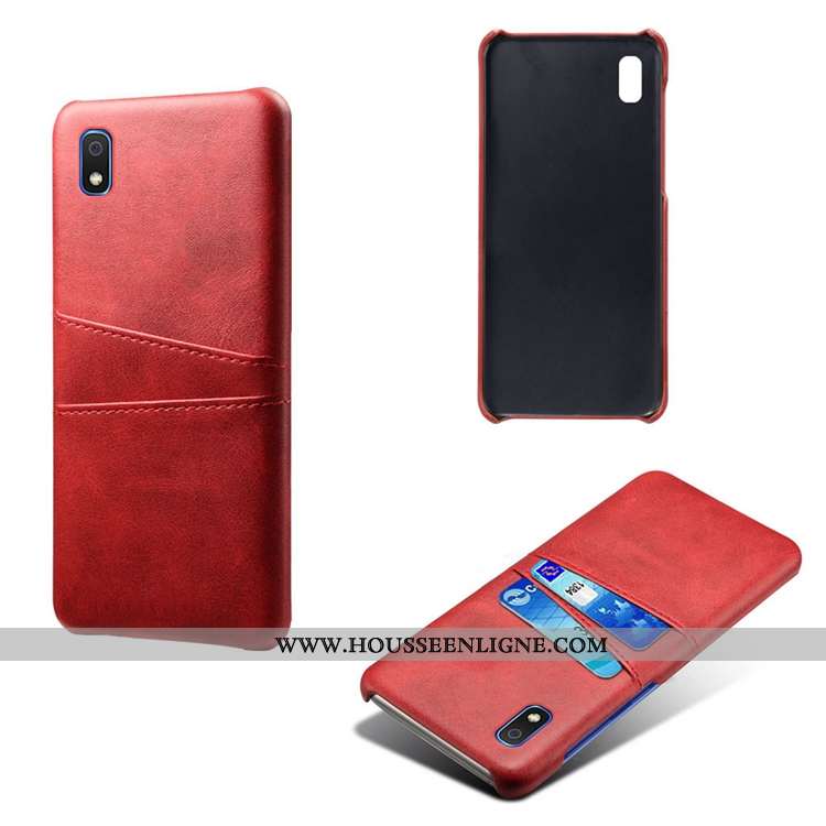 Étui Samsung Galaxy A10 Cuir Modèle Fleurie Coque Bovins Étoile Incassable Rouge