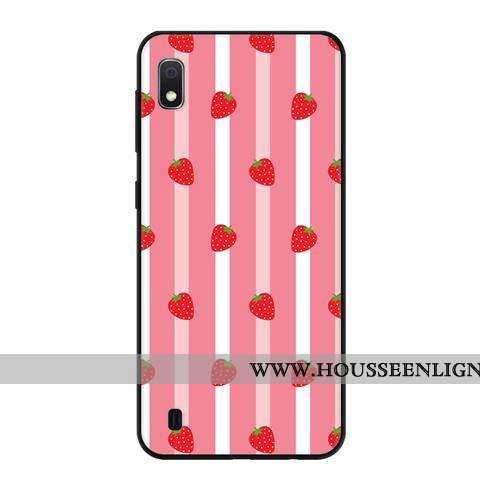 Étui Samsung Galaxy A10 Délavé En Daim Fluide Doux Noir Protection Frais Bleu Étoile