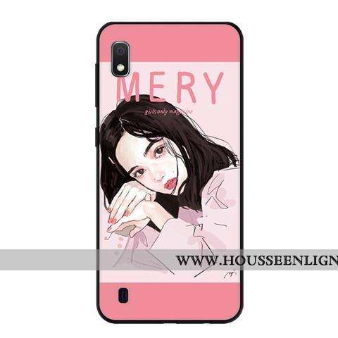 Étui Samsung Galaxy A10 Délavé En Daim Fluide Doux Noir Protection Frais Bleu Étoile