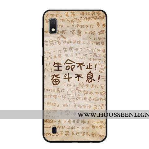 Étui Samsung Galaxy A10 Délavé En Daim Fluide Doux Noir Protection Frais Bleu Étoile