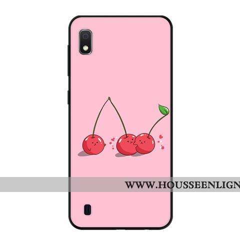 Étui Samsung Galaxy A10 Délavé En Daim Fluide Doux Noir Protection Frais Bleu Étoile
