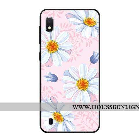Étui Samsung Galaxy A10 Délavé En Daim Fluide Doux Noir Protection Frais Bleu Étoile