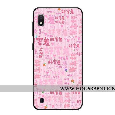 Étui Samsung Galaxy A10 Délavé En Daim Fluide Doux Noir Protection Frais Bleu Étoile
