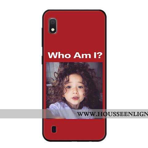 Étui Samsung Galaxy A10 Délavé En Daim Fluide Doux Noir Protection Frais Bleu Étoile