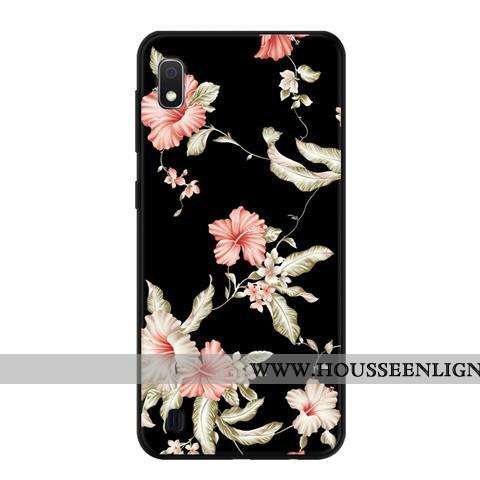 Étui Samsung Galaxy A10 Délavé En Daim Fluide Doux Noir Protection Frais Bleu Étoile