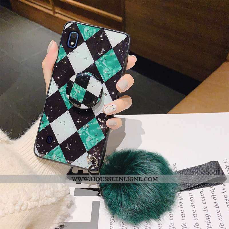 Étui Samsung Galaxy A10 Fluide Doux Silicone Protection Étoile Vert Nouveau Verte