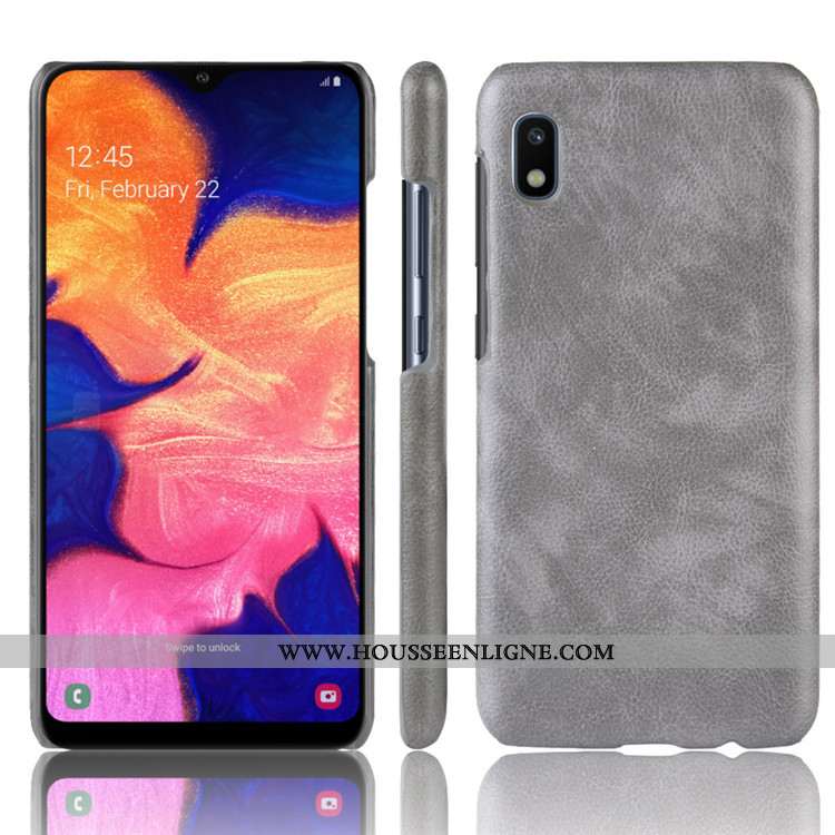 Étui Samsung Galaxy A10 Protection Cuir Coque Modèle Fleurie Téléphone Portable Litchi Rouge