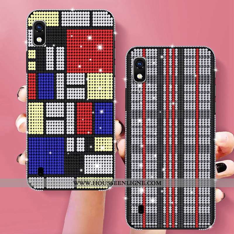 Étui Samsung Galaxy A10 Protection Luxe Fluide Doux Tempérer Support Coque Rouge