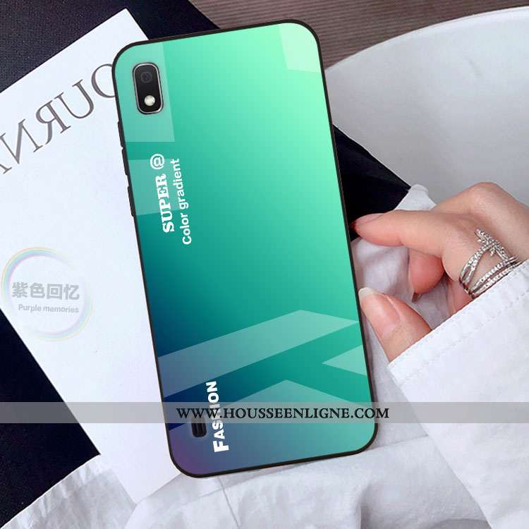 Étui Samsung Galaxy A10 Protection Verre Coque Téléphone Portable Dégradé Étoile Verte