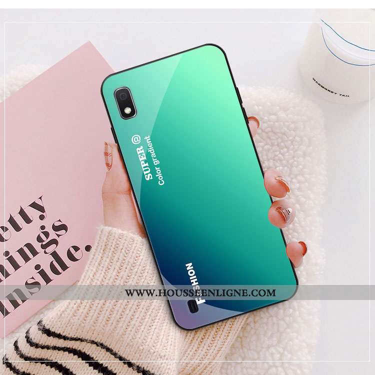 Étui Samsung Galaxy A10 Protection Verre Coque Téléphone Portable Dégradé Étoile Verte