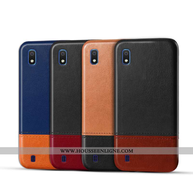 Étui Samsung Galaxy A10 Tendance Cuir Épissure Qualité Protection Incassable Noir