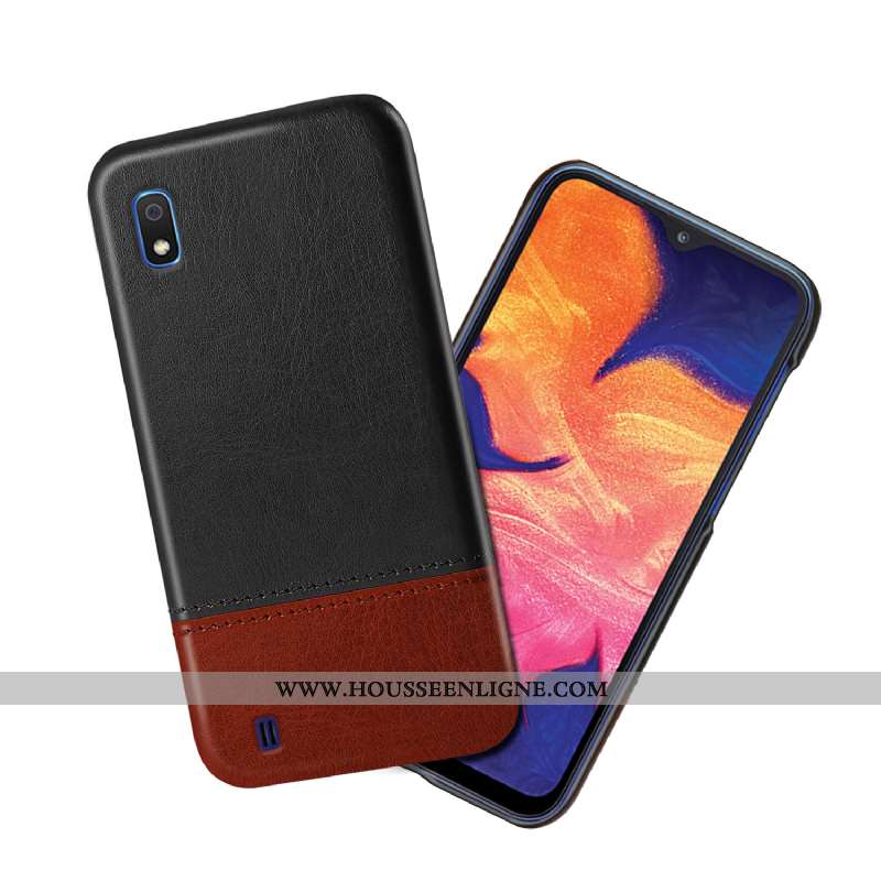 Étui Samsung Galaxy A10 Tendance Cuir Épissure Qualité Protection Incassable Noir