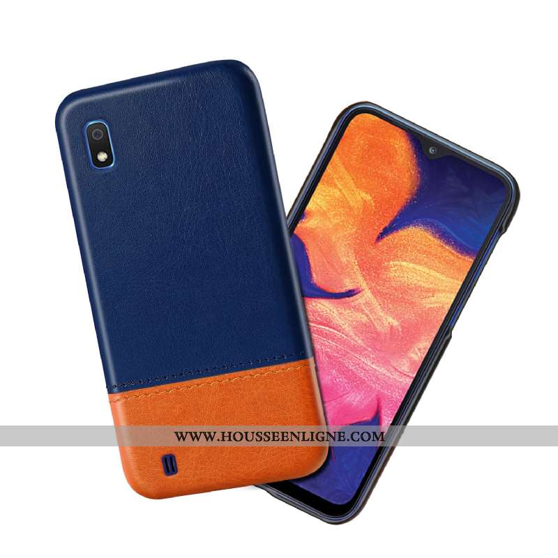 Étui Samsung Galaxy A10 Tendance Cuir Épissure Qualité Protection Incassable Noir