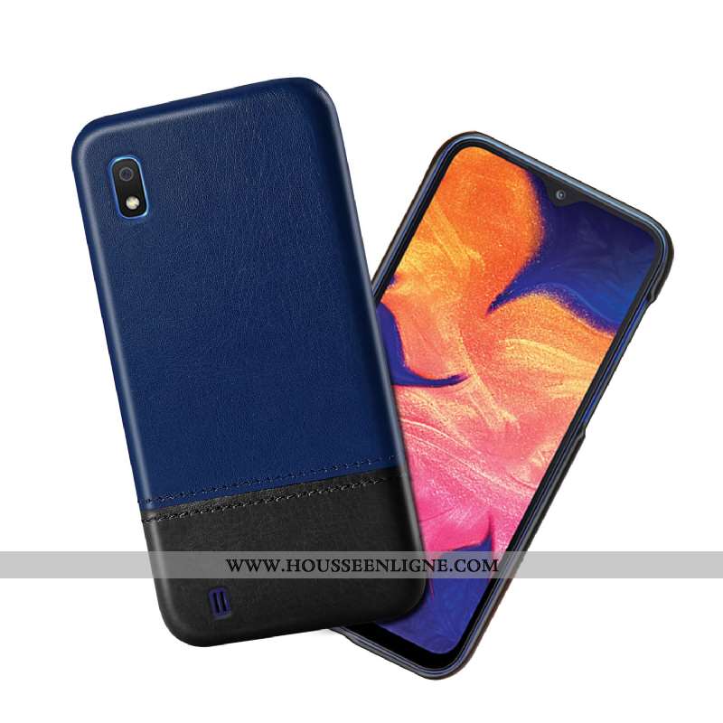 Étui Samsung Galaxy A10 Tendance Cuir Épissure Qualité Protection Incassable Noir