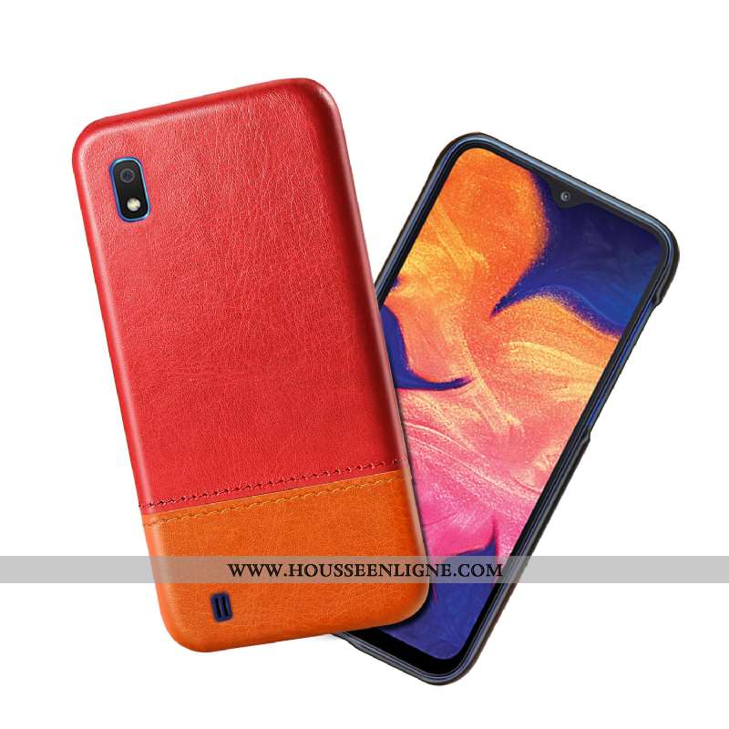 Étui Samsung Galaxy A10 Tendance Cuir Épissure Qualité Protection Incassable Noir