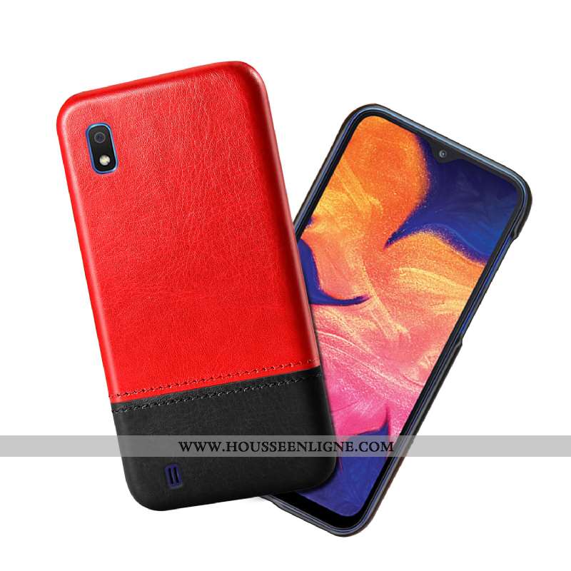 Étui Samsung Galaxy A10 Tendance Cuir Épissure Qualité Protection Incassable Noir