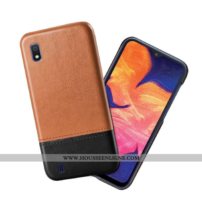 Étui Samsung Galaxy A10 Tendance Cuir Épissure Qualité Protection Incassable Noir