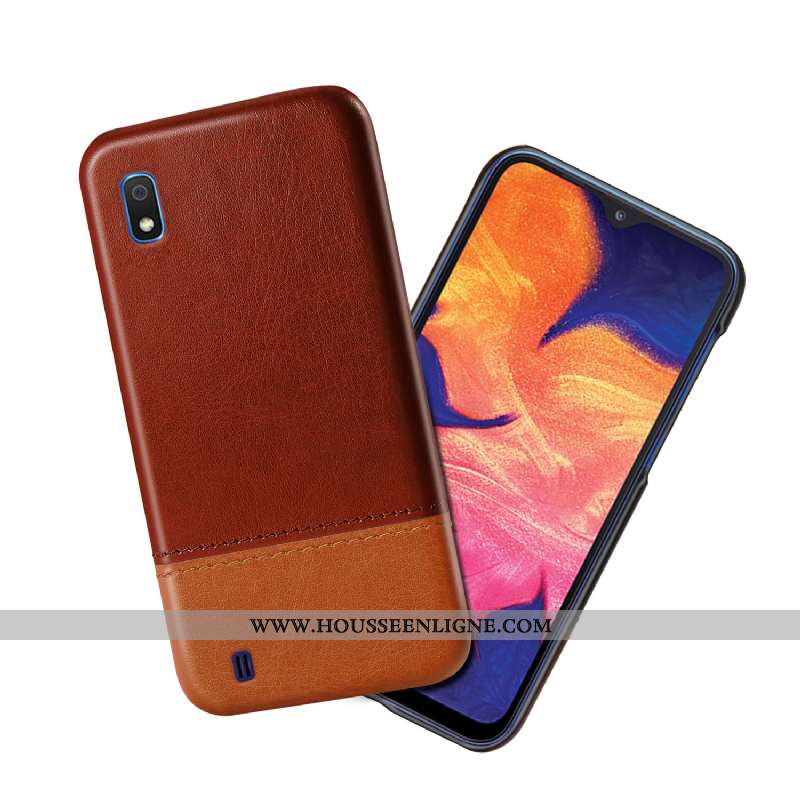 Étui Samsung Galaxy A10 Tendance Cuir Épissure Qualité Protection Incassable Noir