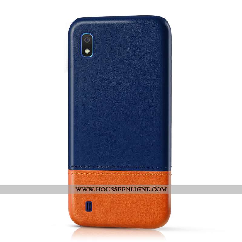 Étui Samsung Galaxy A10 Tendance Cuir Épissure Qualité Protection Incassable Noir