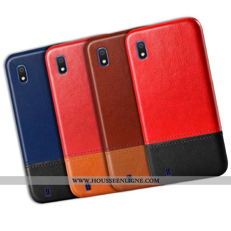 Étui Samsung Galaxy A10 Tendance Cuir Épissure Qualité Protection Incassable Noir