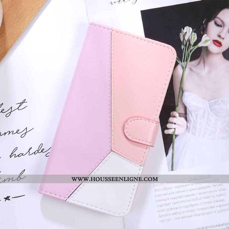 Étui Samsung Galaxy A10s Cuir Tendance Clamshell Téléphone Portable Étoile Rose