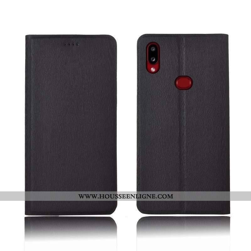 Étui Samsung Galaxy A10s Délavé En Daim Tendance Nouveau Étoile Protection Modèle Fleurie Cuir Bleu