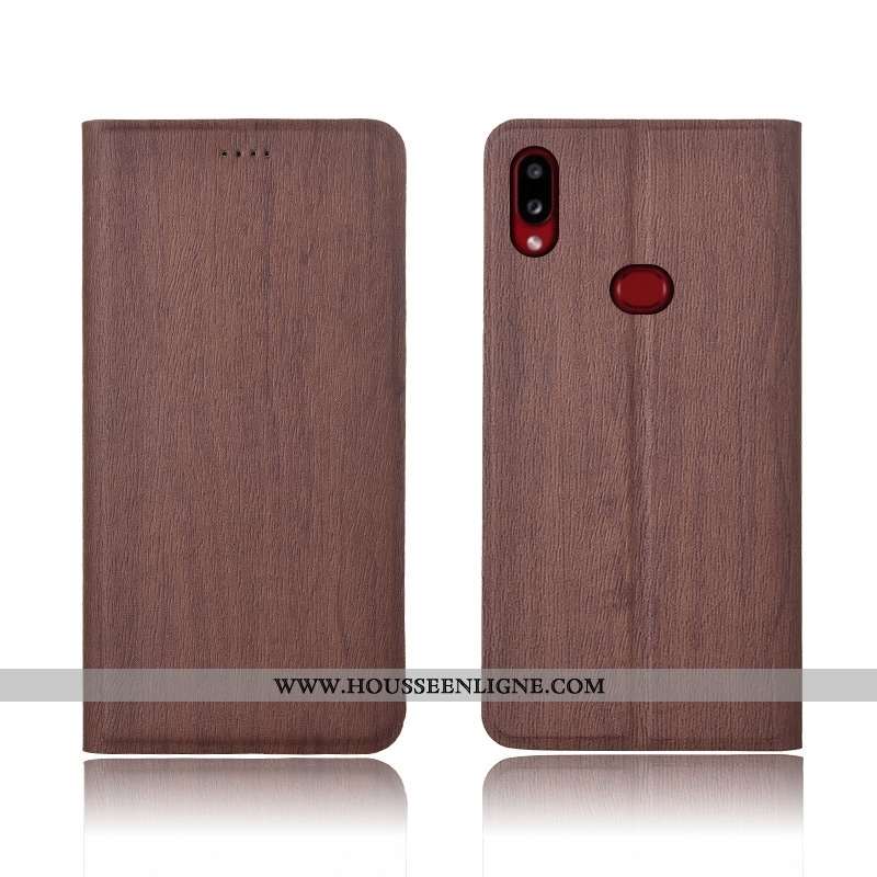 Étui Samsung Galaxy A10s Délavé En Daim Tendance Nouveau Étoile Protection Modèle Fleurie Cuir Bleu