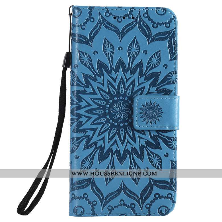 Étui Samsung Galaxy A10s Fluide Doux Protection Étoile Clamshell Tout Compris Coque Cuir Bleu
