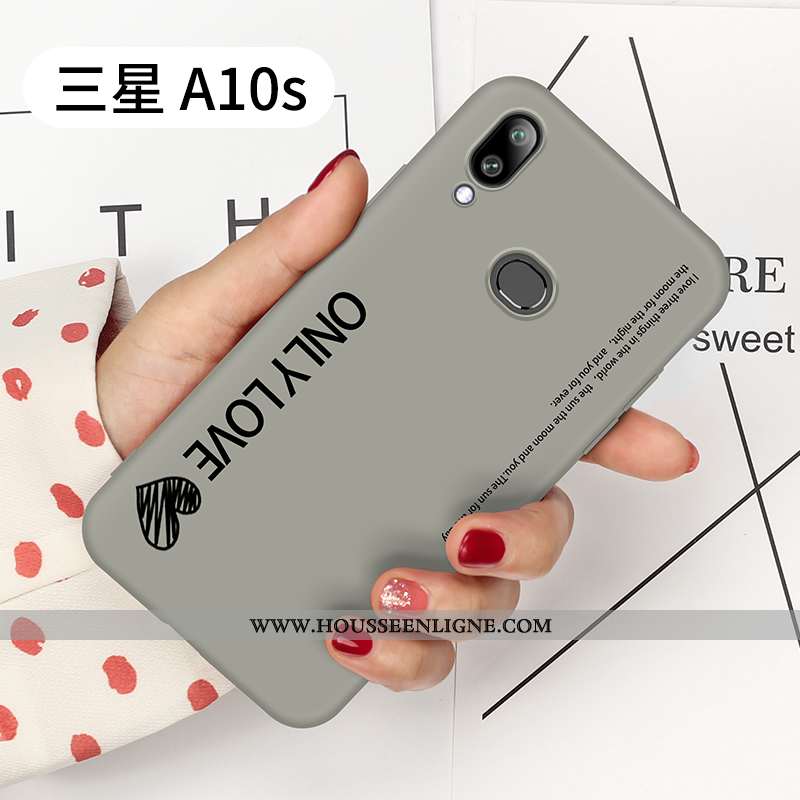 Étui Samsung Galaxy A10s Fluide Doux Silicone Clair Coque Personnalité Créatif Tendance Gris
