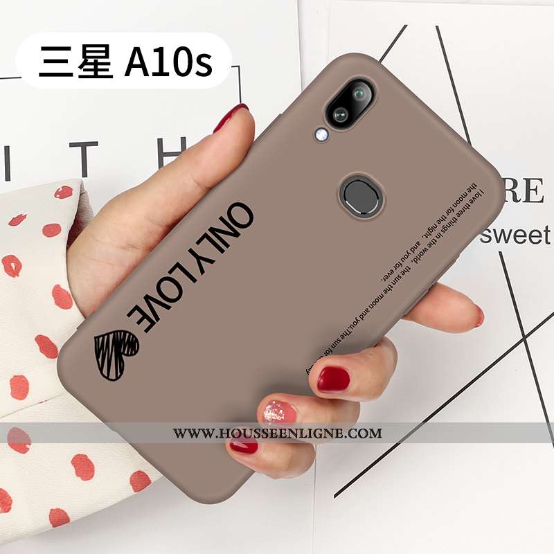 Étui Samsung Galaxy A10s Fluide Doux Silicone Clair Coque Personnalité Créatif Tendance Gris