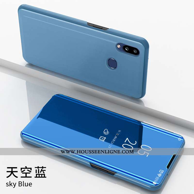 Étui Samsung Galaxy A10s Protection Cuir Clamshell Coque Dimensionnel Téléphone Portable Rose