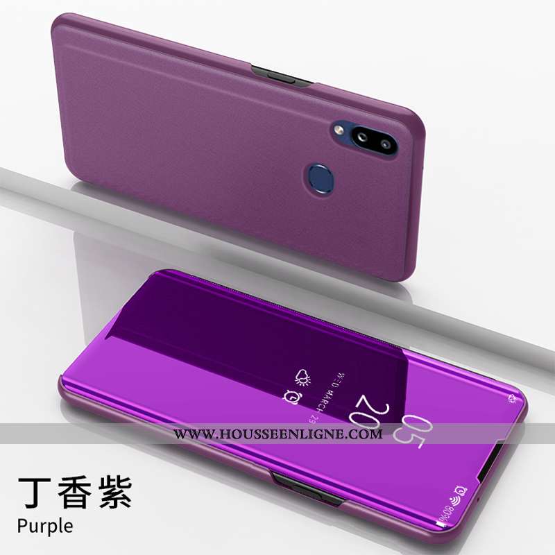 Étui Samsung Galaxy A10s Protection Cuir Clamshell Coque Dimensionnel Téléphone Portable Rose