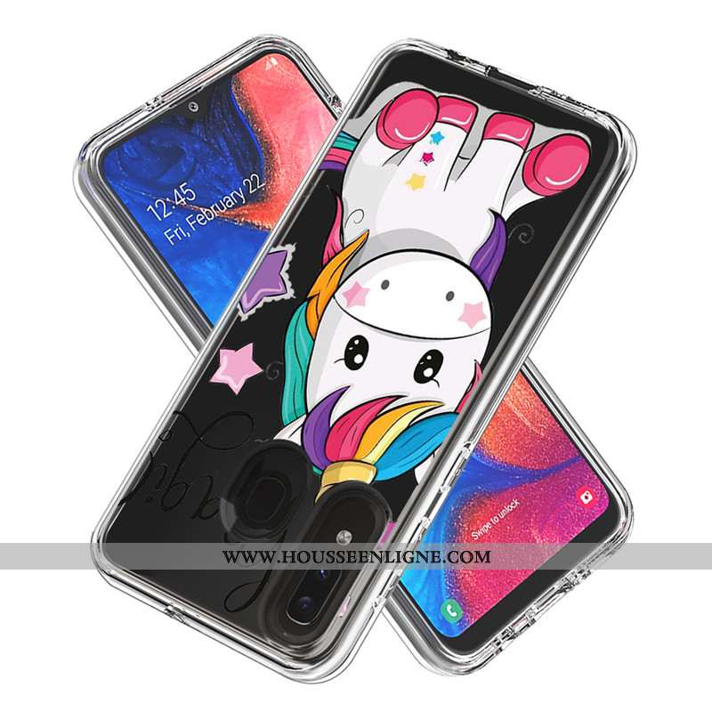 Étui Samsung Galaxy A20e Dessin Animé Coque Étoile Carte Blanc Téléphone Portable Blanche