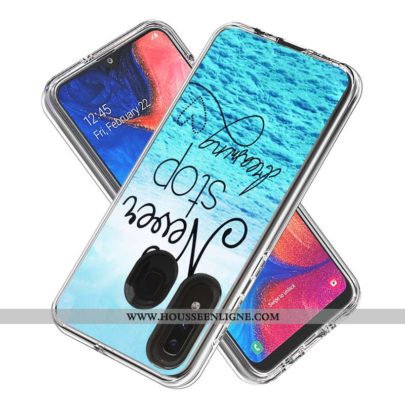 Étui Samsung Galaxy A20e Dessin Animé Coque Étoile Carte Blanc Téléphone Portable Blanche