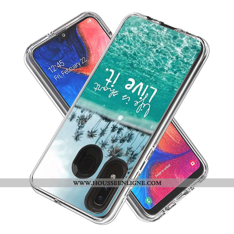 Étui Samsung Galaxy A20e Dessin Animé Coque Étoile Carte Blanc Téléphone Portable Blanche