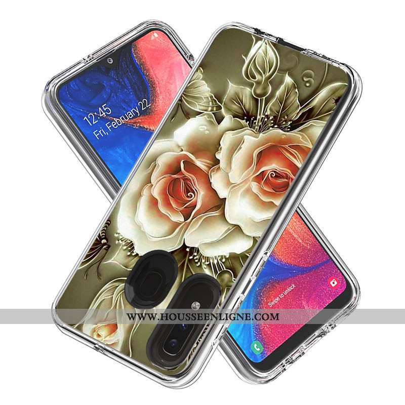 Étui Samsung Galaxy A20e Dessin Animé Coque Étoile Carte Blanc Téléphone Portable Blanche