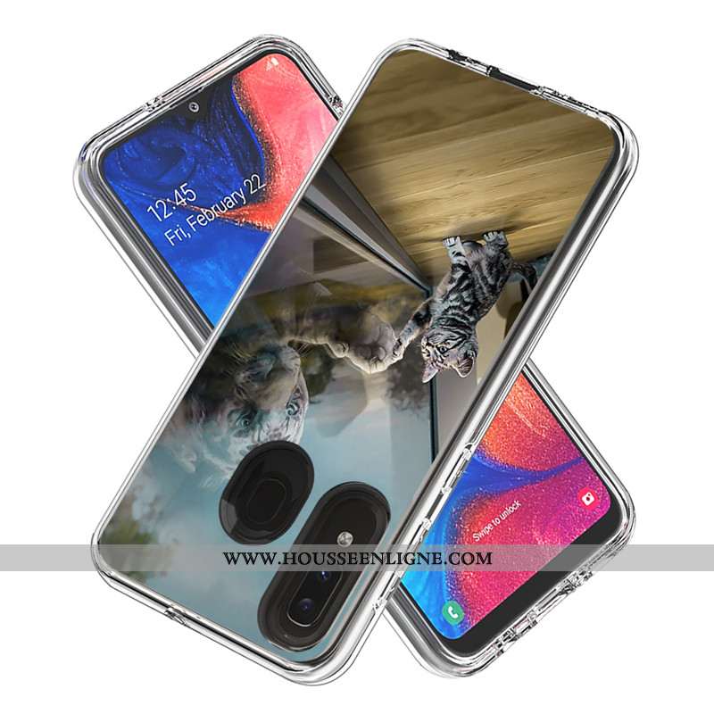 Étui Samsung Galaxy A20e Dessin Animé Coque Étoile Carte Blanc Téléphone Portable Blanche