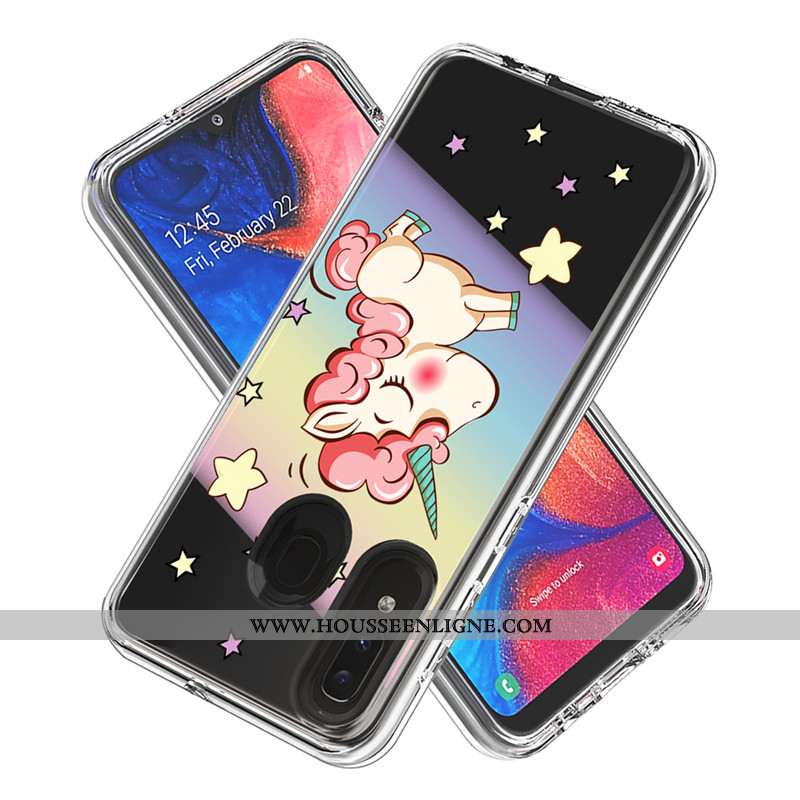 Étui Samsung Galaxy A20e Dessin Animé Coque Étoile Carte Blanc Téléphone Portable Blanche