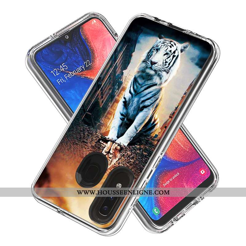 Étui Samsung Galaxy A20e Dessin Animé Coque Étoile Carte Blanc Téléphone Portable Blanche