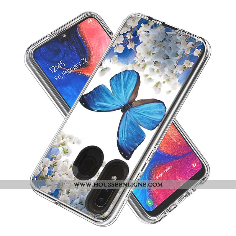 Étui Samsung Galaxy A20e Dessin Animé Coque Étoile Carte Blanc Téléphone Portable Blanche