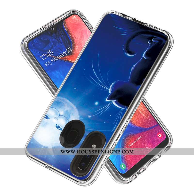 Étui Samsung Galaxy A20e Dessin Animé Coque Étoile Carte Blanc Téléphone Portable Blanche