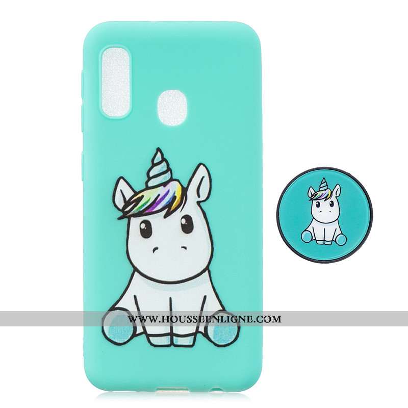 Étui Samsung Galaxy A20e Dessin Animé Ornements Suspendus Coque Étoile Bleu Bonbons