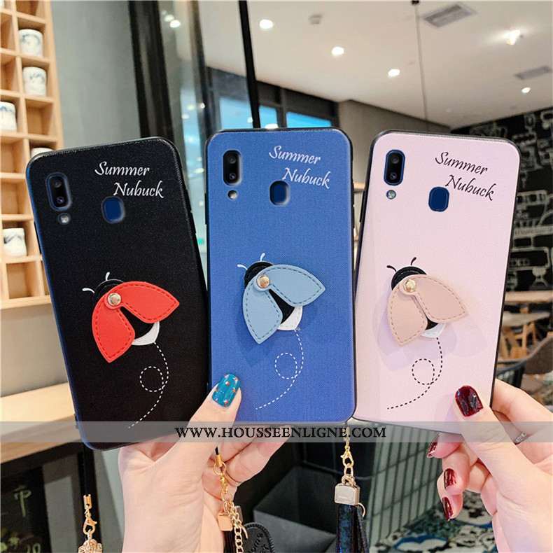 Étui Samsung Galaxy A20e Fluide Doux Silicone Étoile Coque Charmant Téléphone Portable Bleu