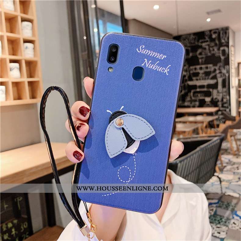 Étui Samsung Galaxy A20e Fluide Doux Silicone Étoile Coque Charmant Téléphone Portable Bleu